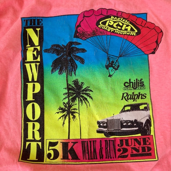 Rad vintage hot pink Pacific Coast Highway hoodie. - Picture 4 of 4